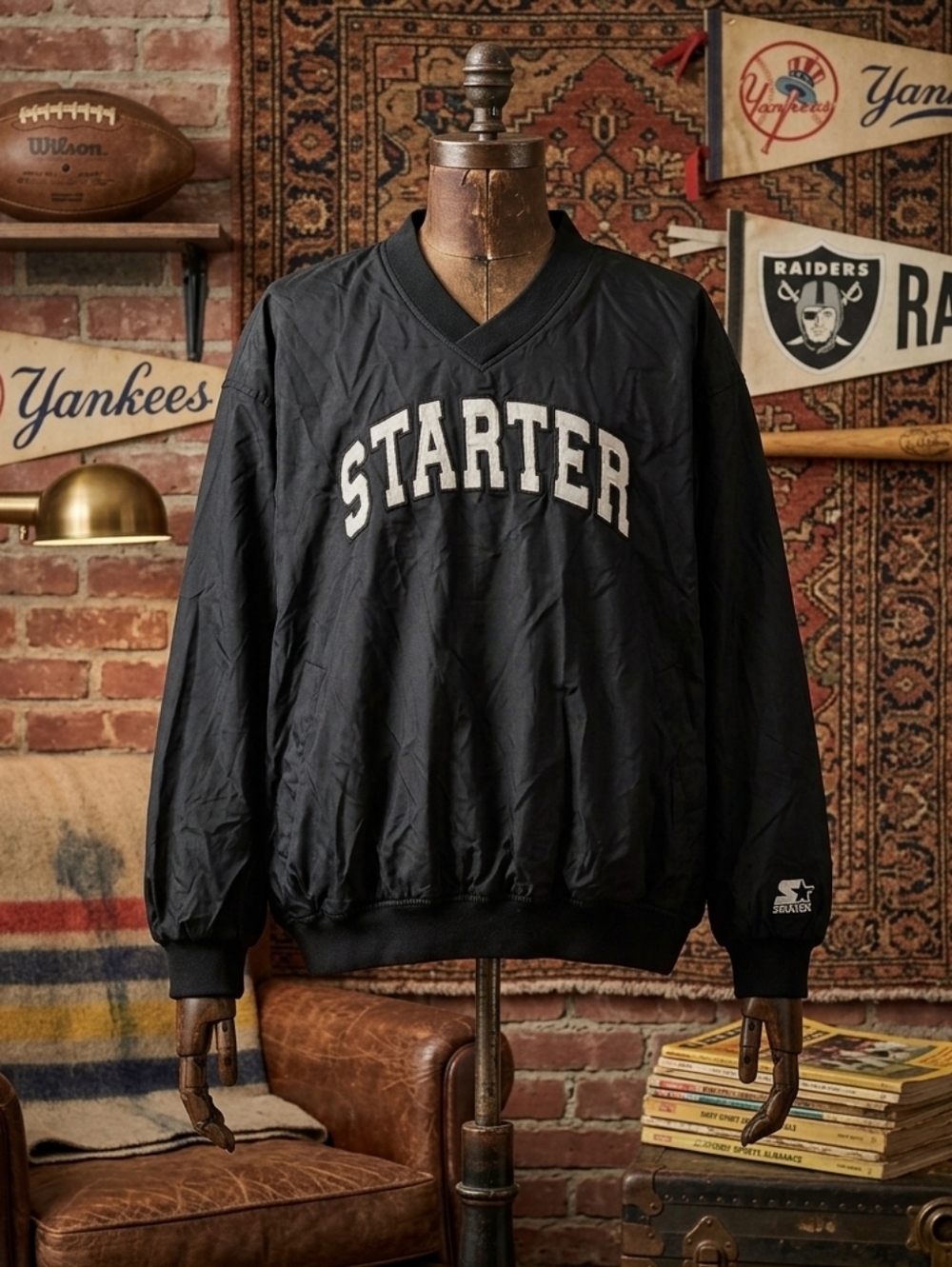 Vintage Starter Men’s Pullover – Black – Size 2XL
